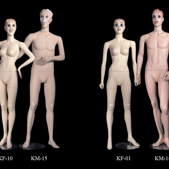 Cartoon mannequins products display