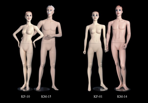 Cartoon mannequins products display