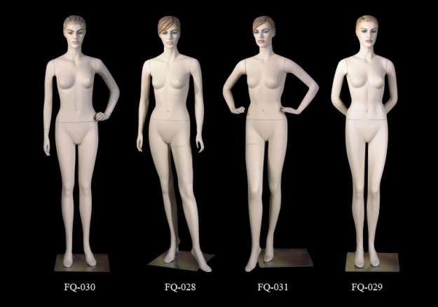 female mannequins sculpted hair in details