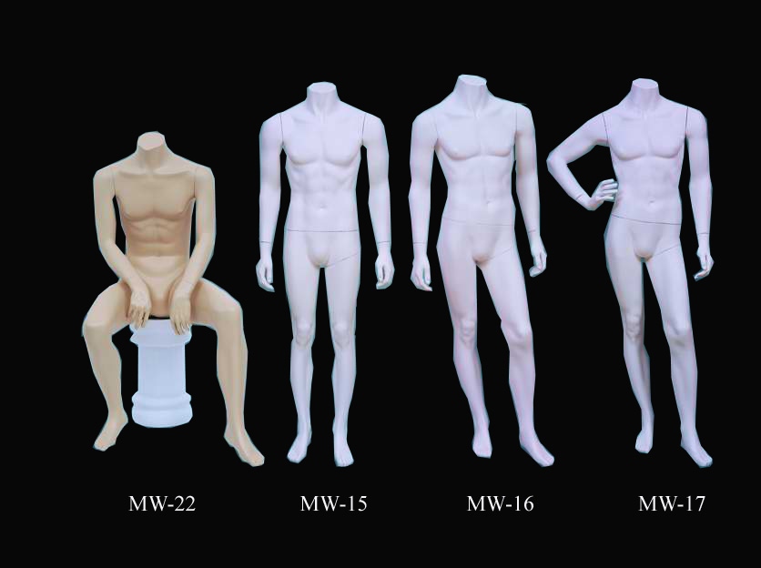 3D model 3 piece headless Fitting Male Fashion Mannequin set VR