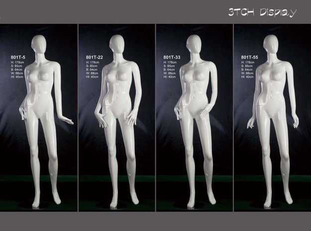 Plastic female mannequins