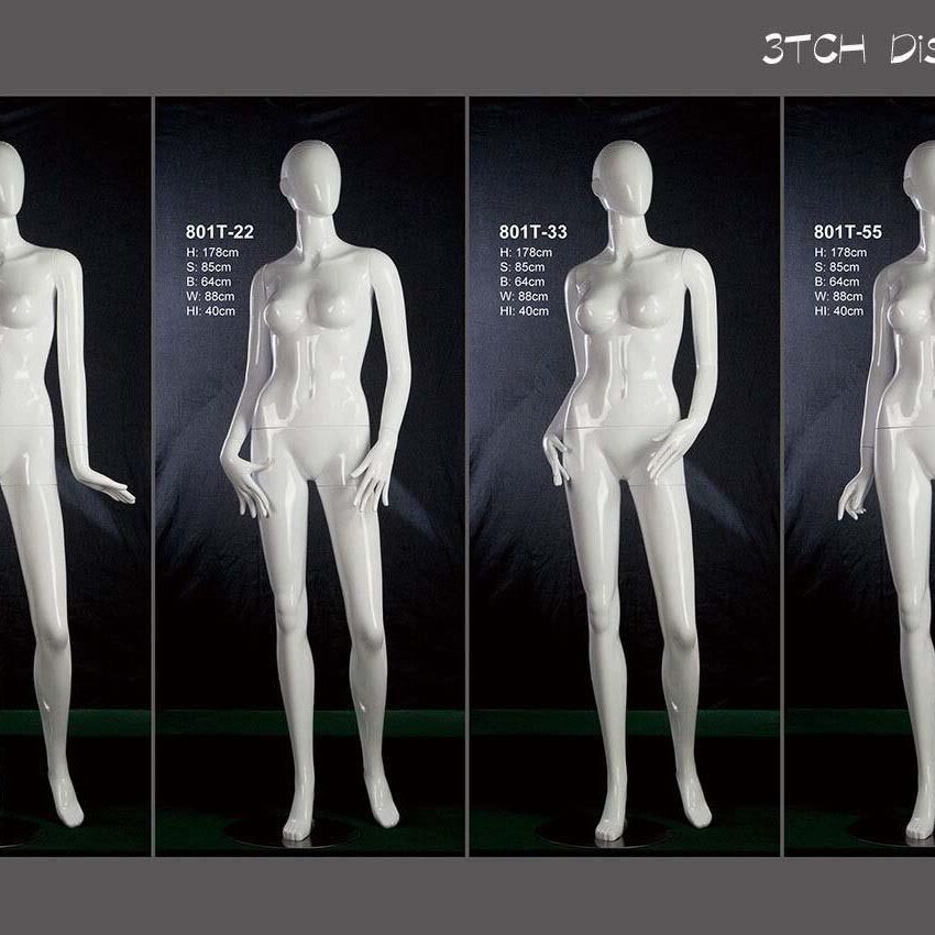 Plastic female mannequins