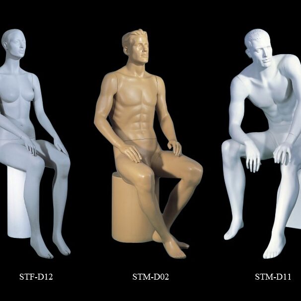 Sitting mannequins products dispaly