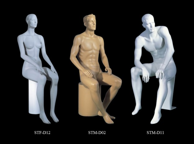 Sitting mannequins products dispaly