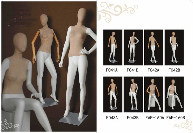 Fabric covered female mannequins