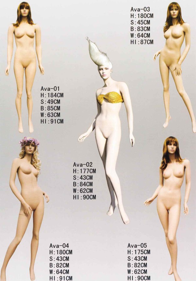 Realistic fashion female mannequins