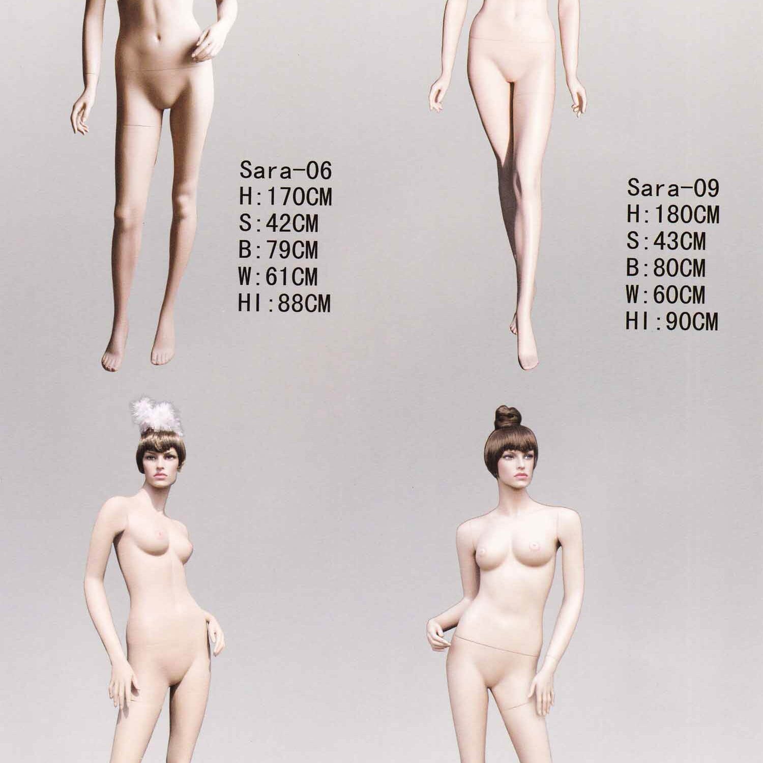 Realistic female mannequins