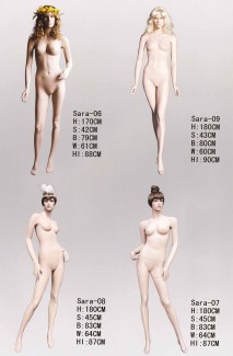 Realistic female mannequins