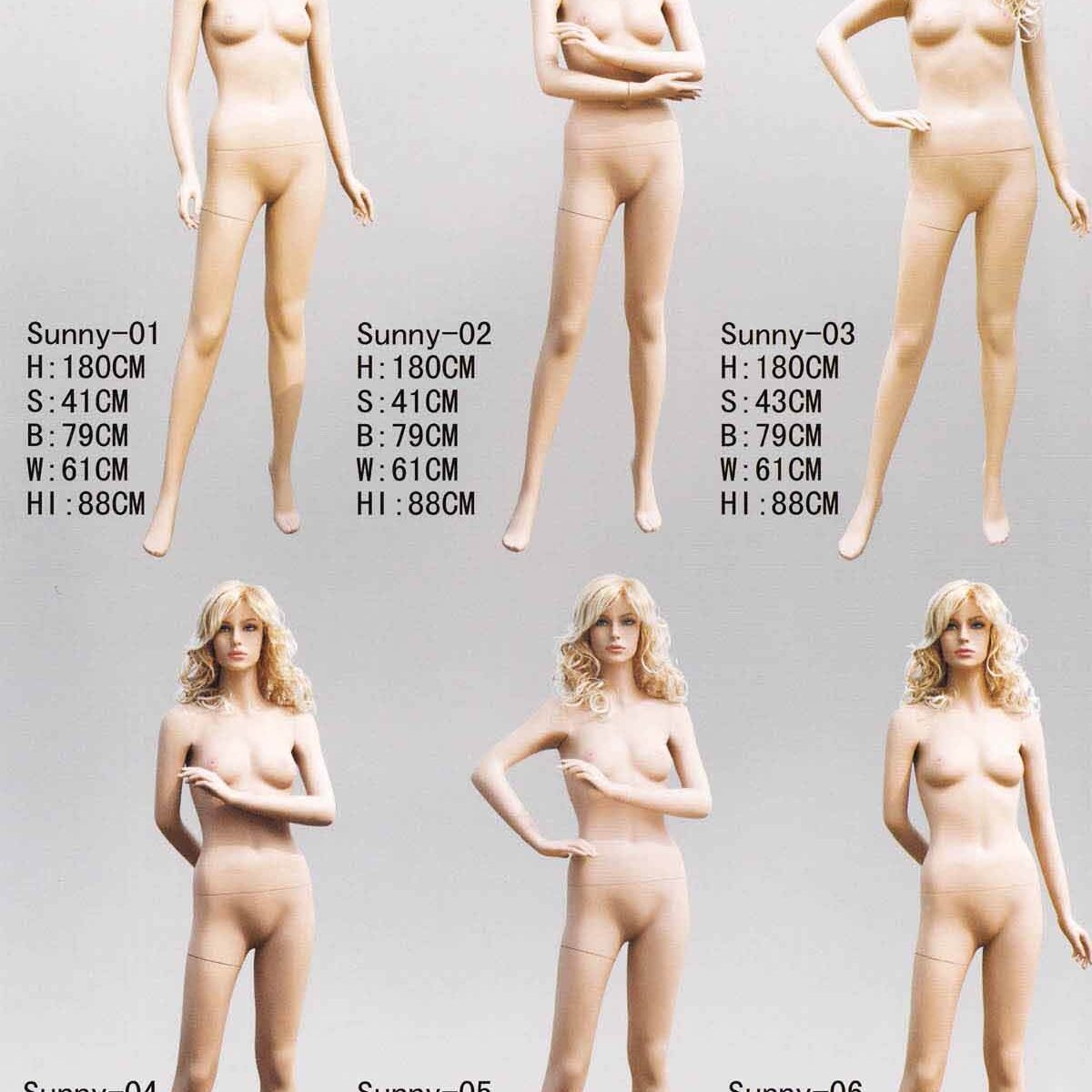 Realistic female mannequins