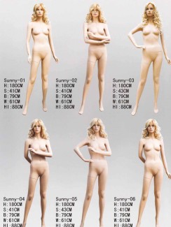 Realistic female mannequins