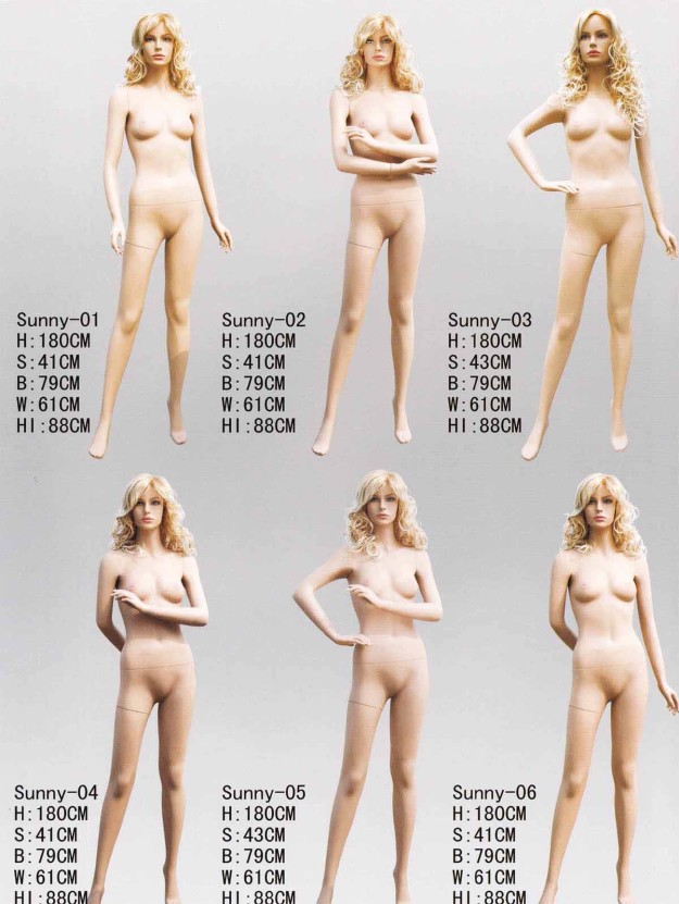 Realistic female mannequins